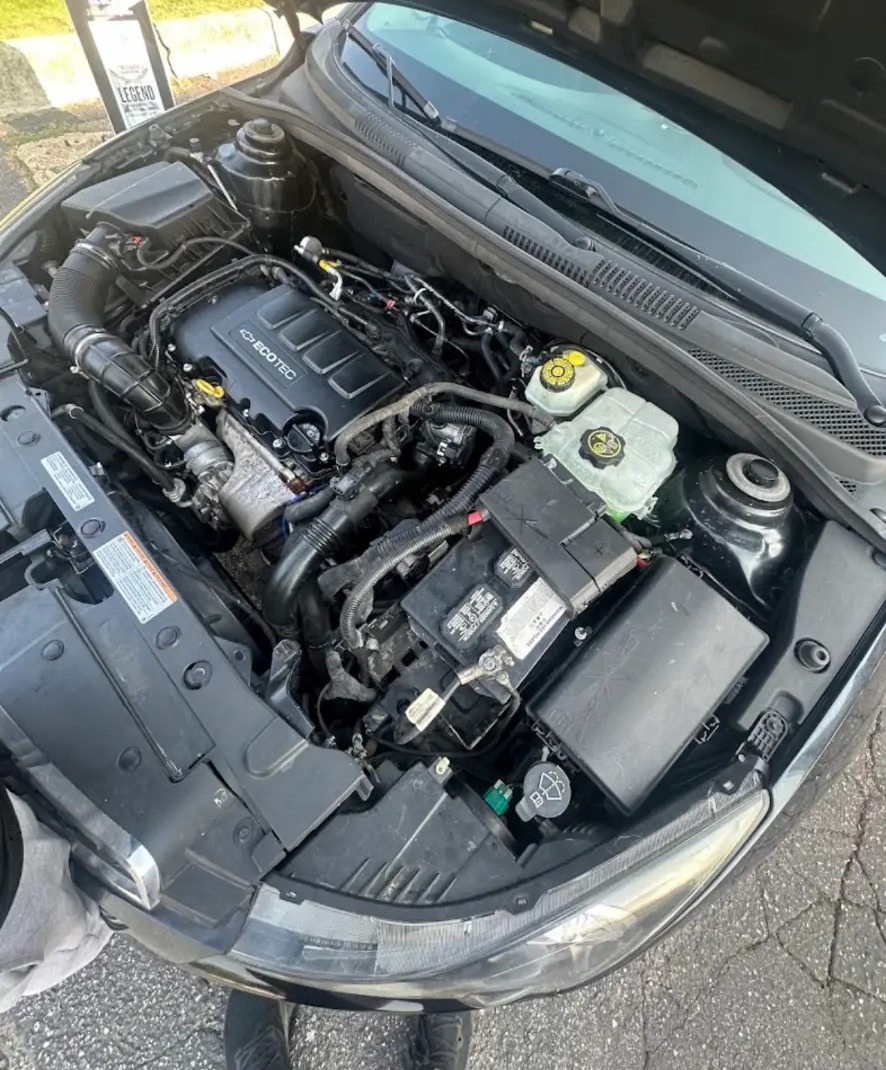 Close look at an engine bay during an inspection